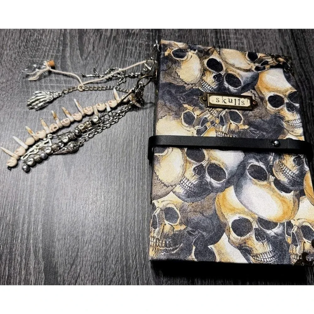 Handmade Gothic Skulls Junk Journal | Mixed‎ Media Art Book | 103 Pages